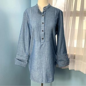 J. Crew Classic-fit Chambray Tuxedo Popover Shirt